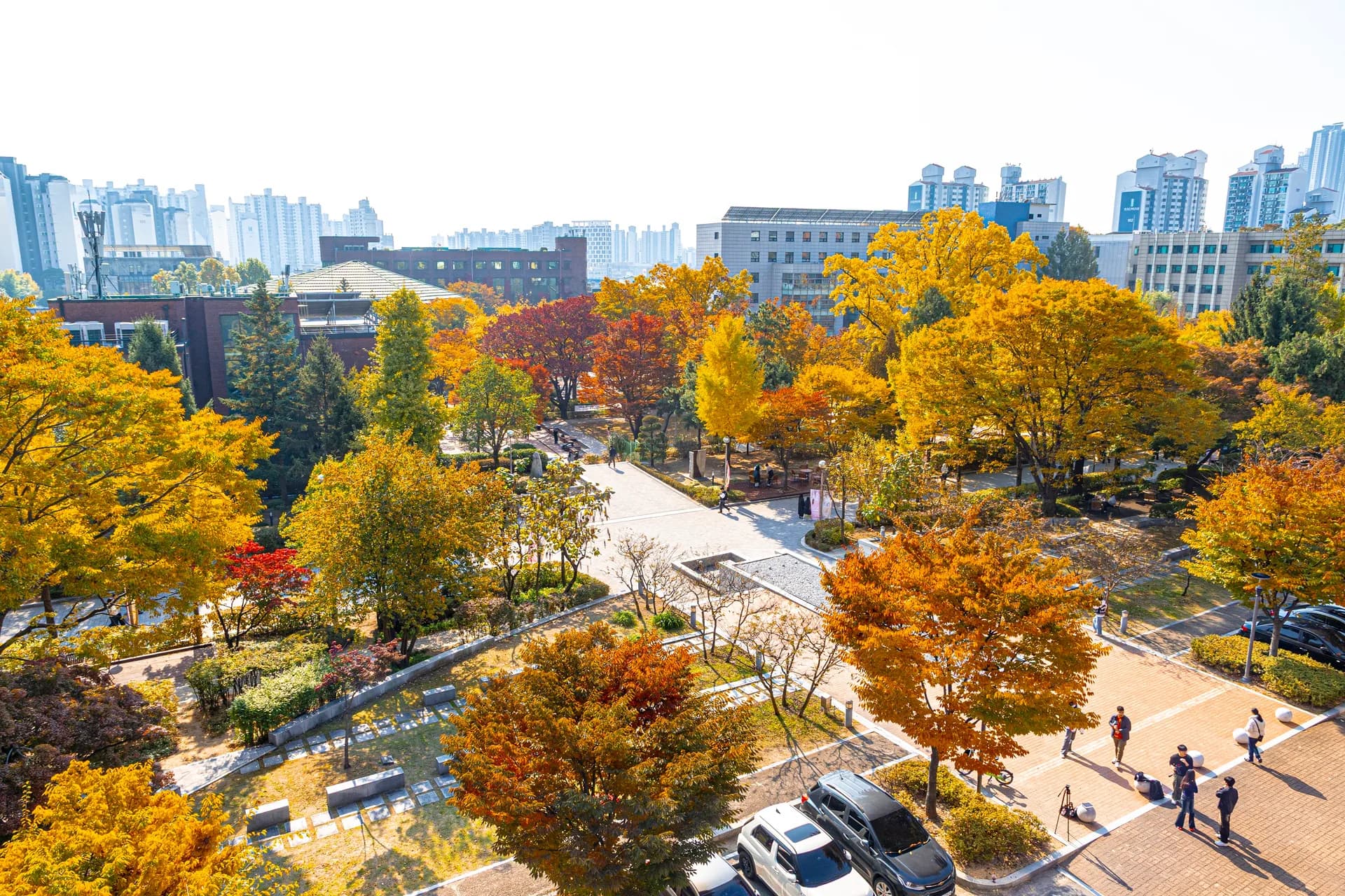 Autumn view over the University of Seoul campus