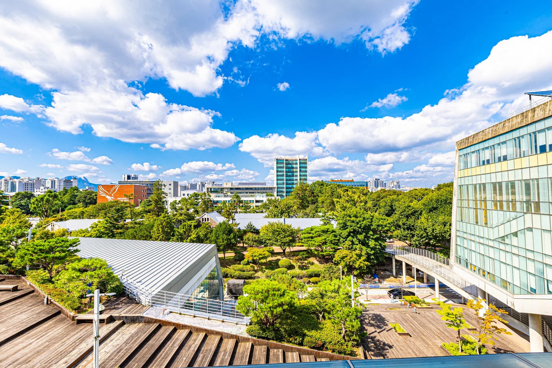 Summer view across the University of Seoul campus